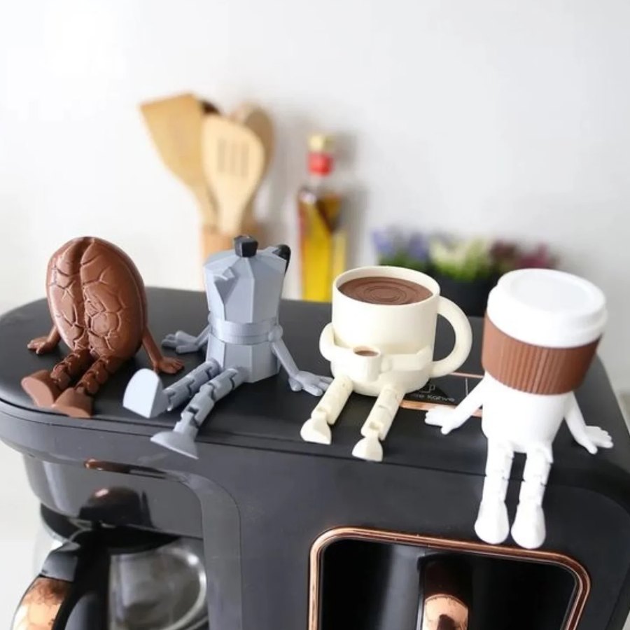 Figuras de café articuladas impresas en 3D