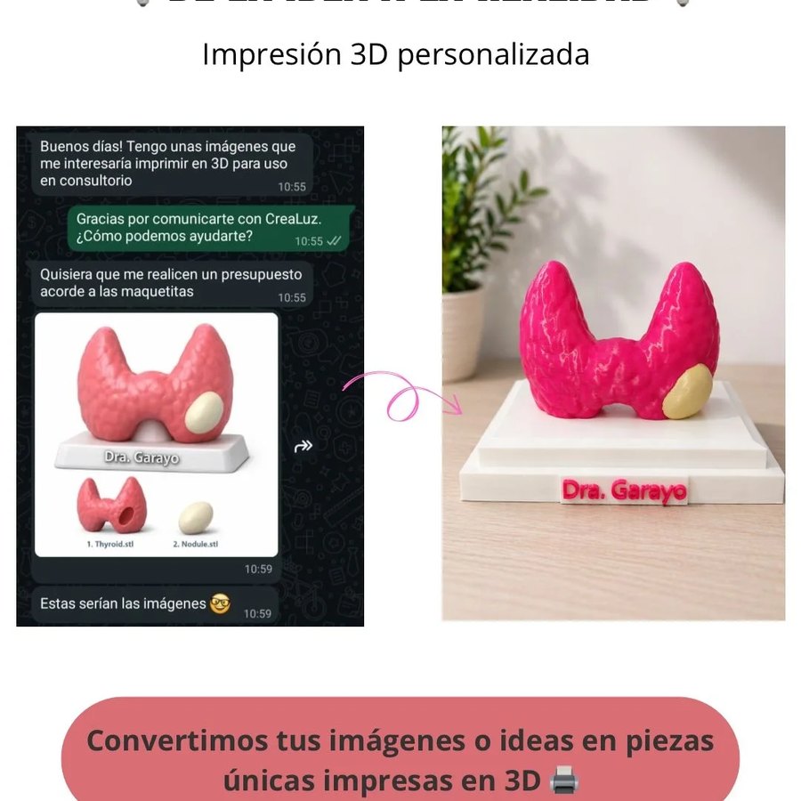 Pieza impresa en 3D a partir de una idea del cliente