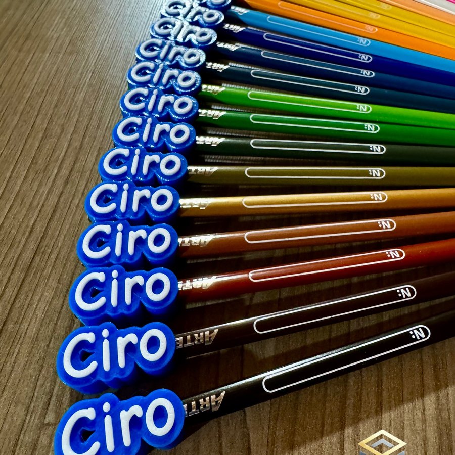 Identificadores de lápices personalizados impresos en 3D